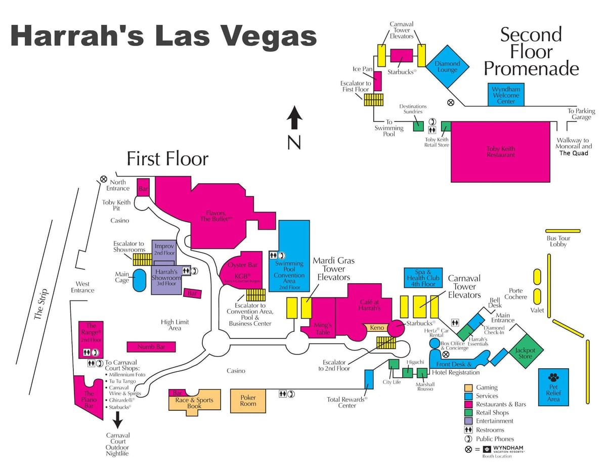 mappa di Harrah's Las Vegas
